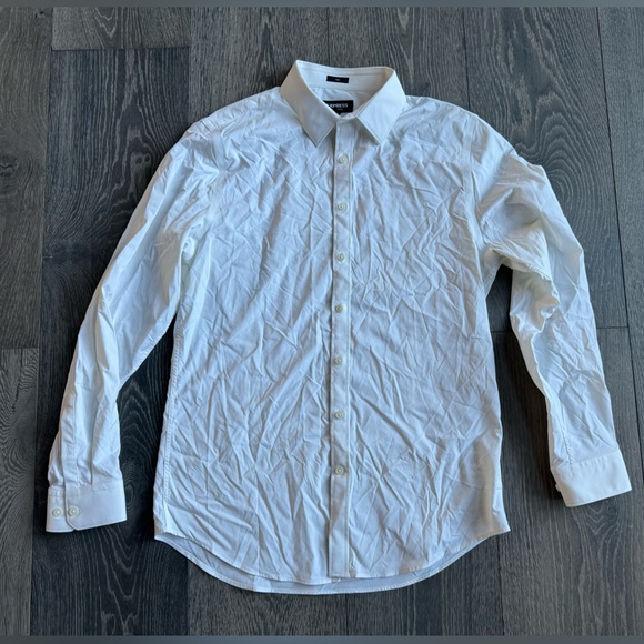 Express Slim Fit Button Down Dress Shirt in White Size M 15-15 1/2 - Picture 1 of 6